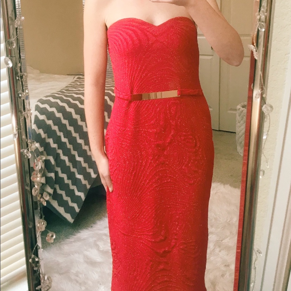 Red and Gold Shimmer Dress - Picture 1 of 3